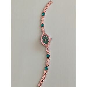 Preowned French Inspired Dainty Gold Tone Women's Watch 7.5in Working